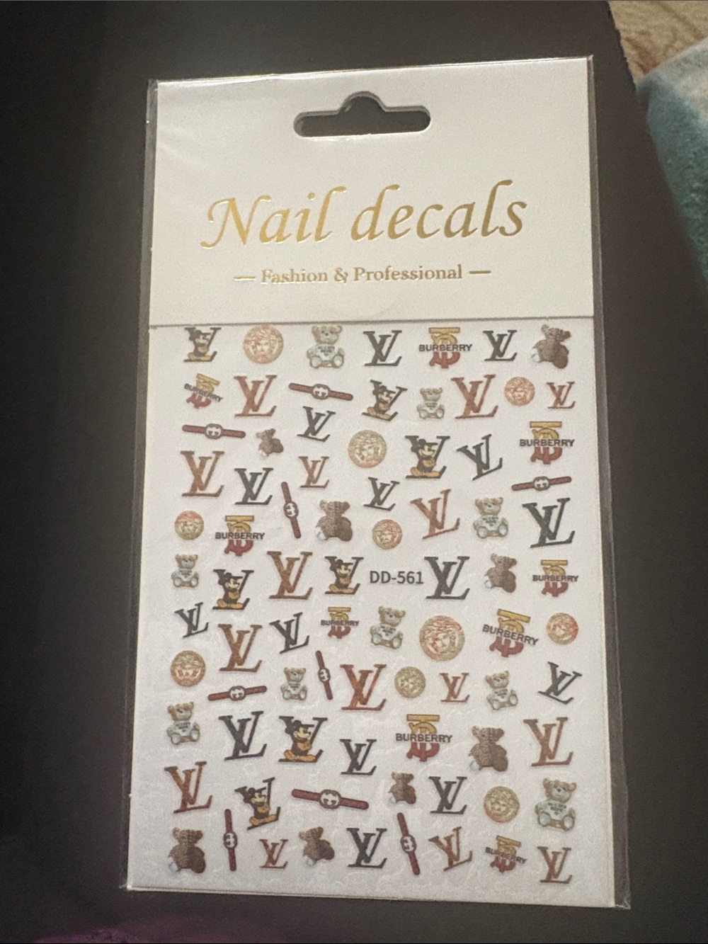 Nail Decals Sheet - Gold, Brown, Black, White Designs